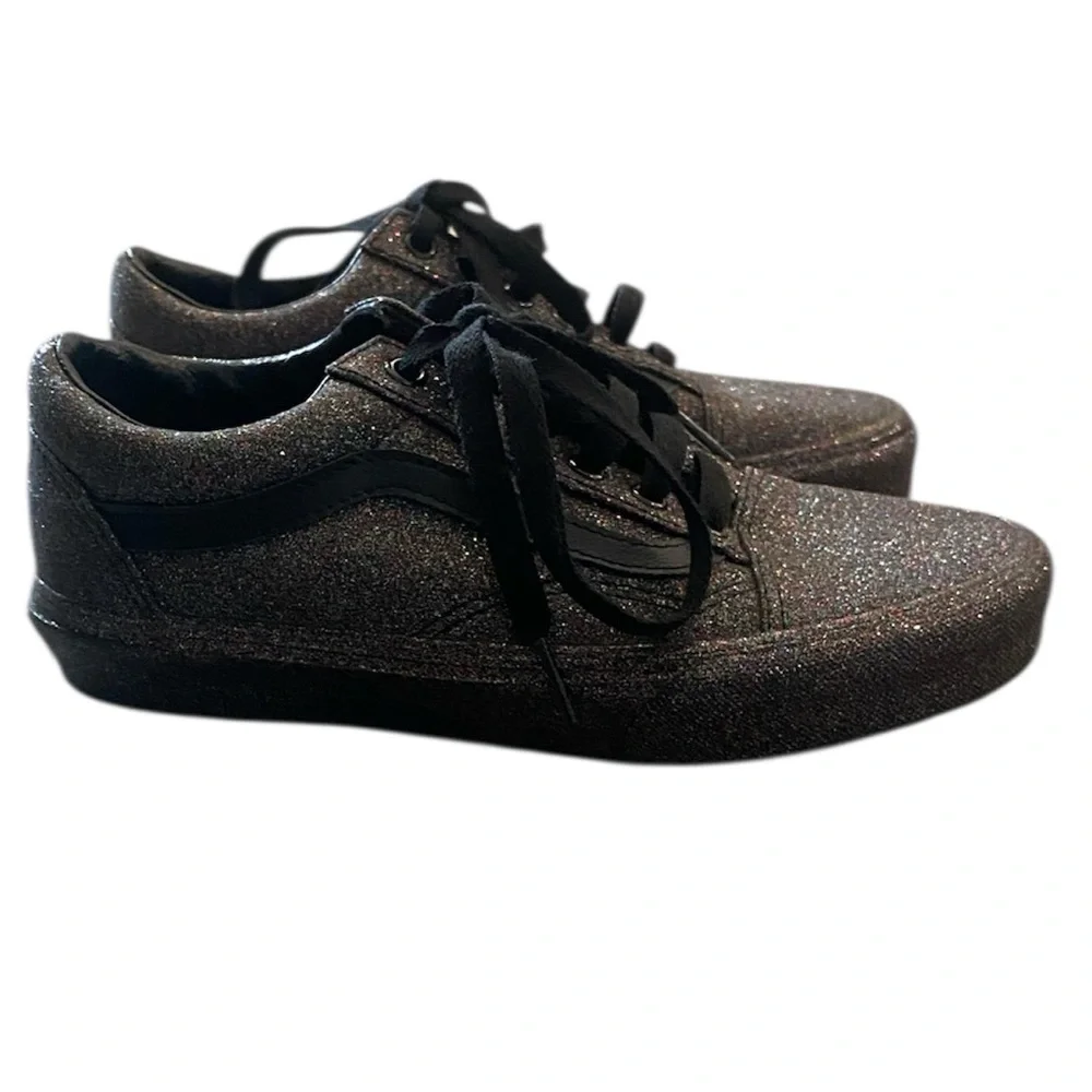 Vans Black Glitter Low-Top Lace-Up Sneakers